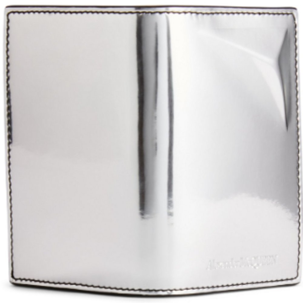 NEW Metallic Leather Card Holder by Alexander McQueen